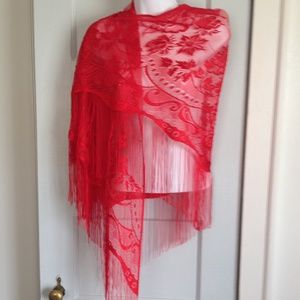 COPY - Red Lace Shawl